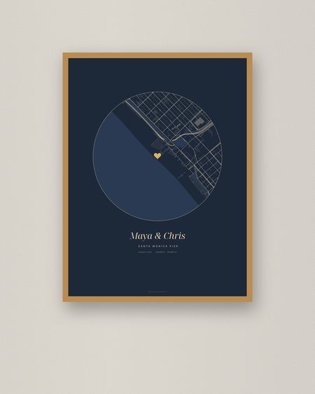 Circle map poster of Santa Monica Pier